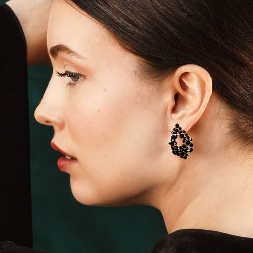 Alice earrings – Jet (Gold)