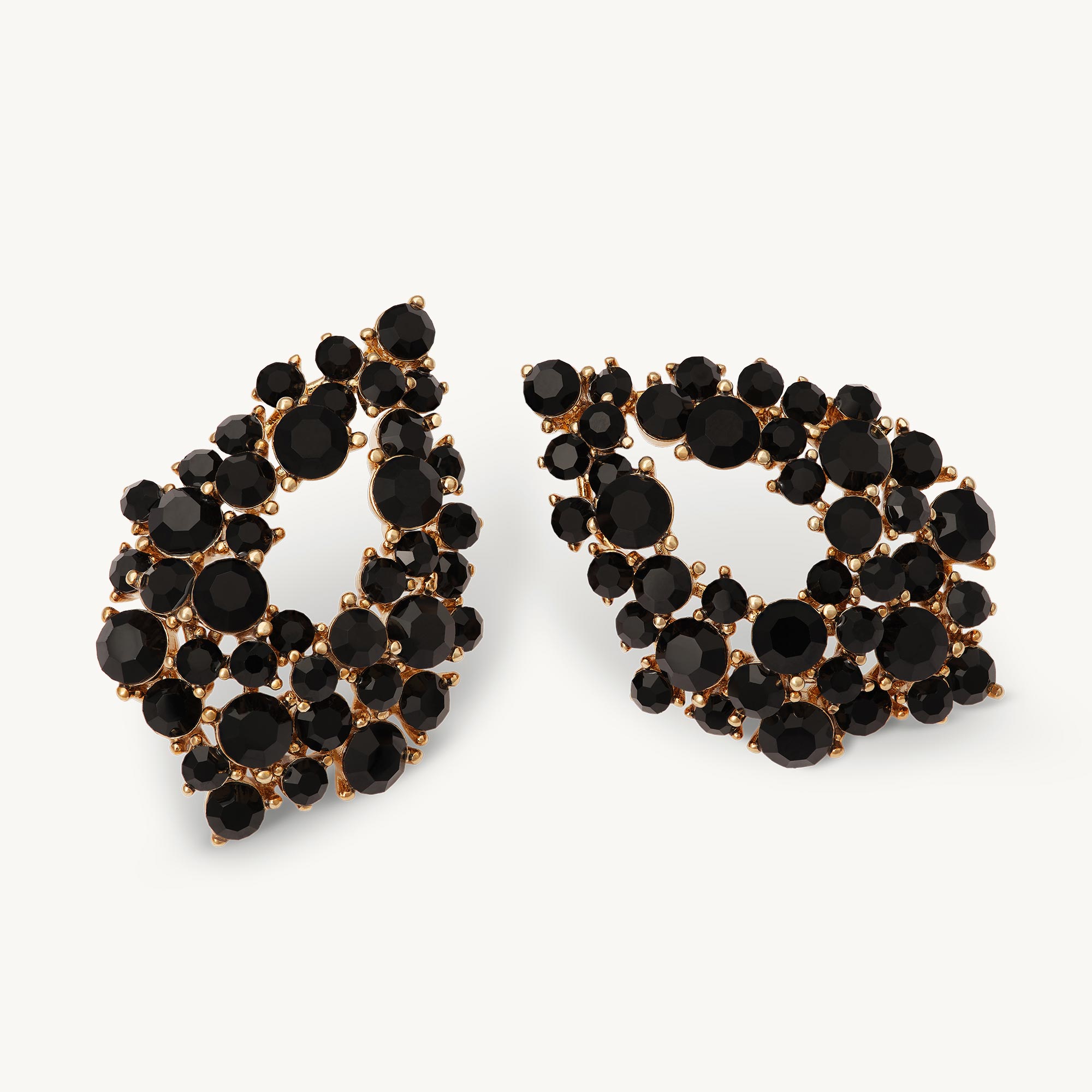 Alice earrings – Jet (Gold)