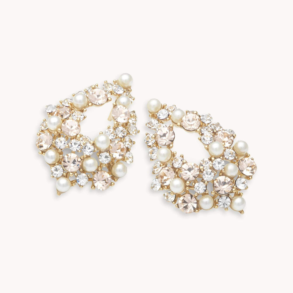 Alice pearl earrings – Ivory silk