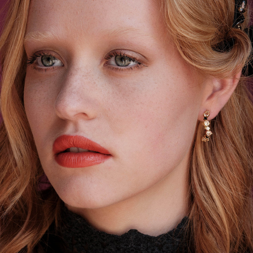 Celine earrings – Champagne / jet