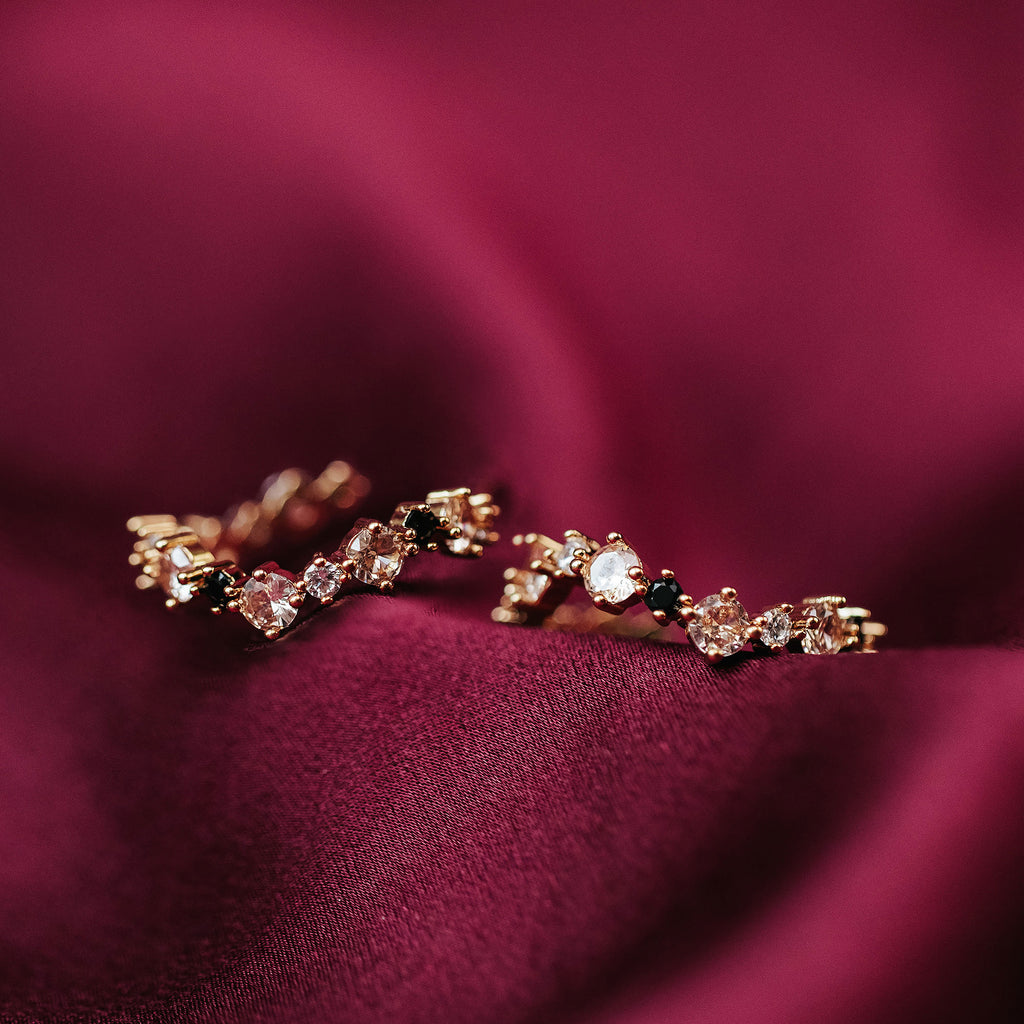 Celine earrings – Champagne / jet