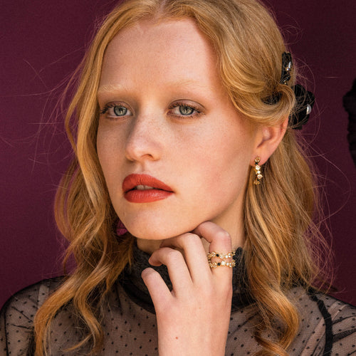 Celine ring – Champagne / jet