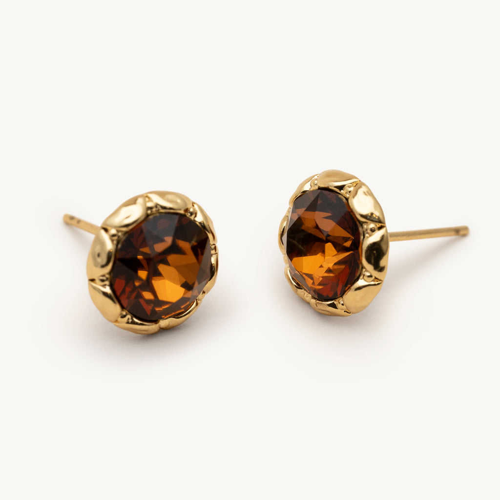 Miss Victoria stud earrings – Smoked amber (limited)