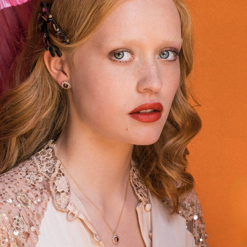 New Miss Sofia necklace – Pink amber (limited)