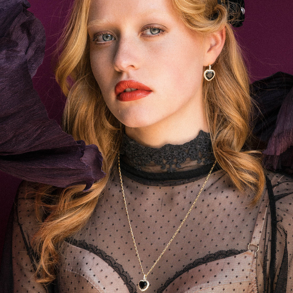 Rose earrings – Jet